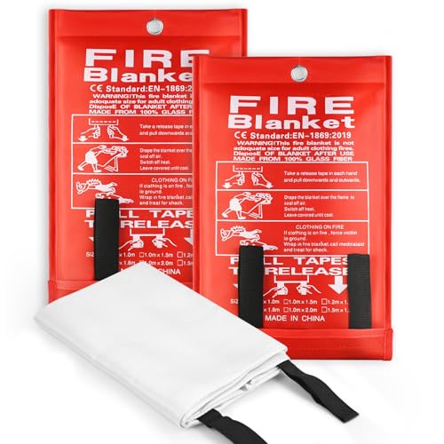 4 Pack 40'' x 40'' Fiberglass Fire Blanket K80483
