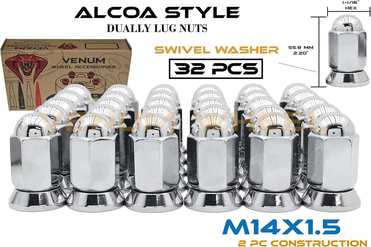 16 Pc Chrome Lug Nuts M14x1.5 Thread Pack of 2 Q73499