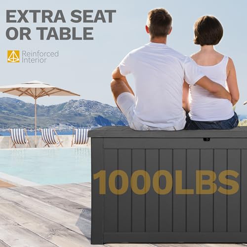 120 Gallon Black Resin Outdoor Storage Box L374900