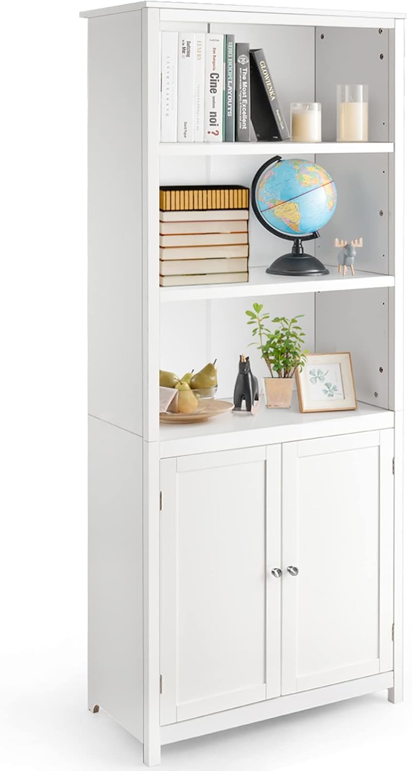 3 Tier Wooden Bookcase with Double Doors N57937