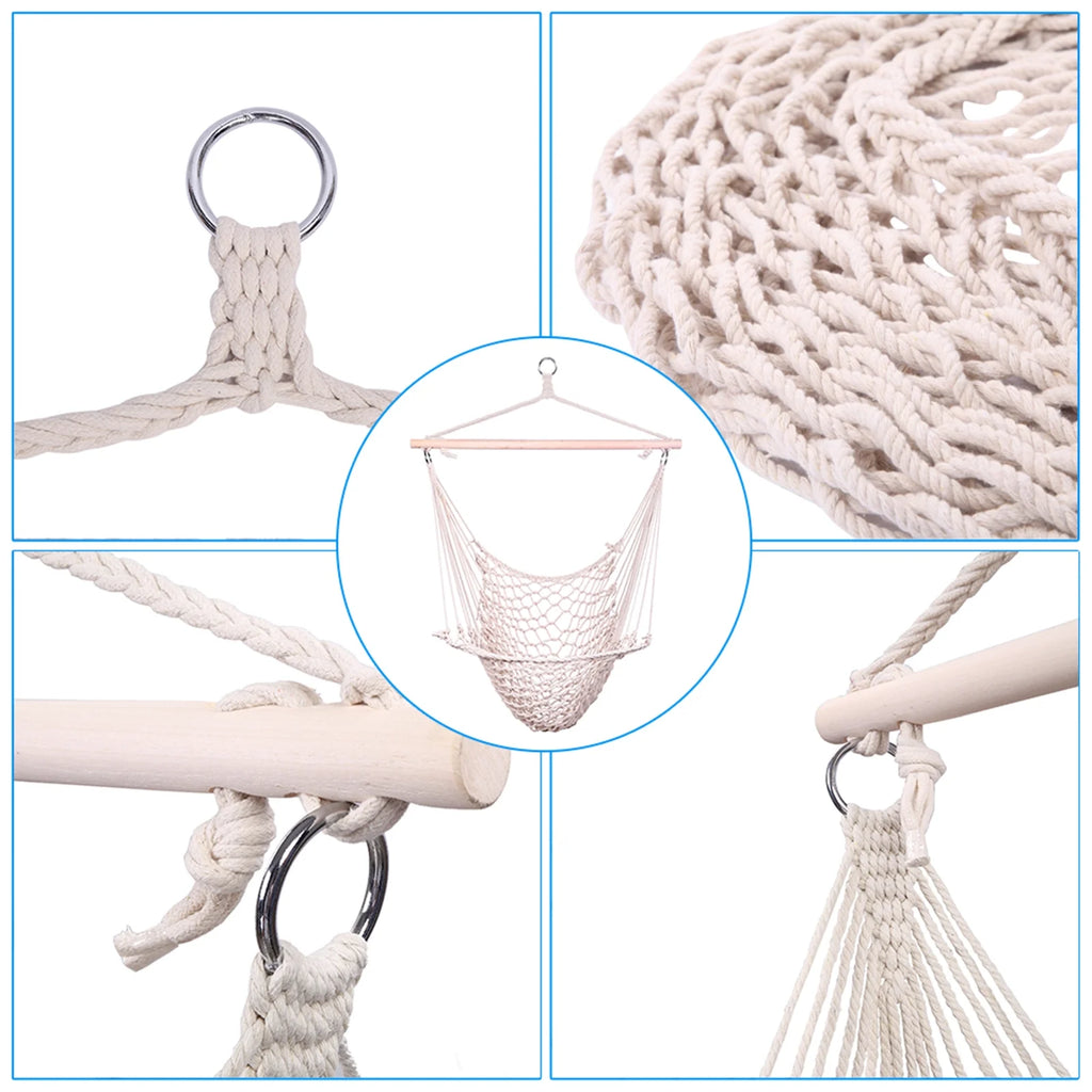 Beige Hanging Rope Air/Sky Chair Swing N115