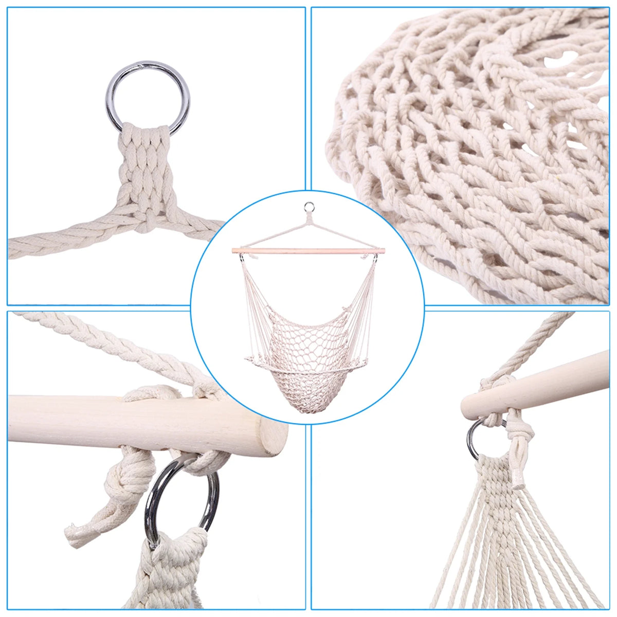 Beige Hanging Rope Air/Sky Chair Swing N115