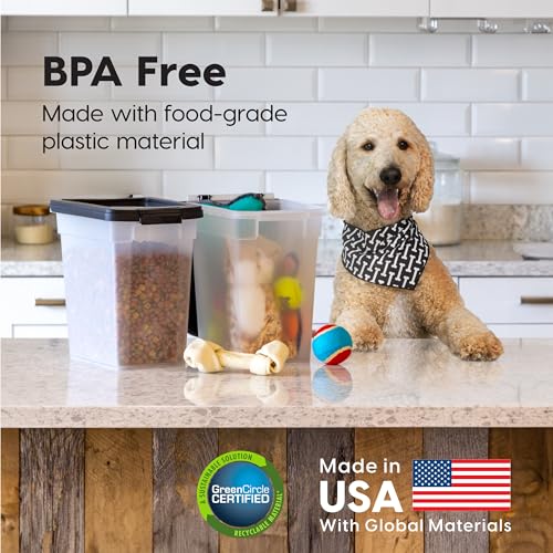 Airtight Pet Food Storage Container, 10 lbs, Translucent, BPA Free K76862