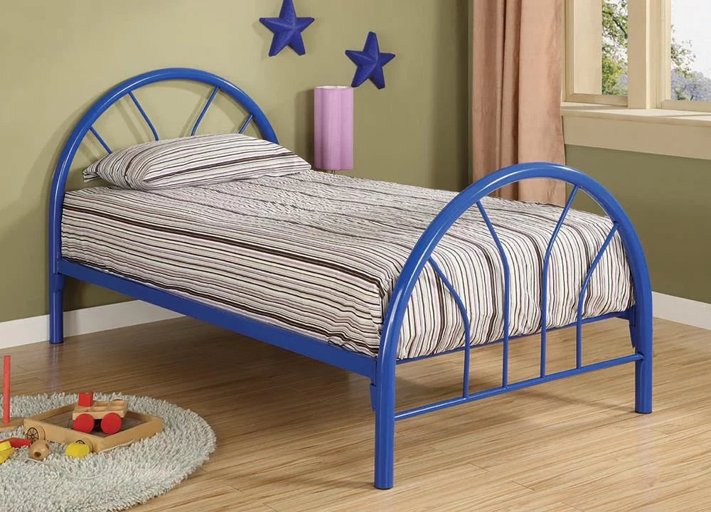 Twin Metal Bed Blue O541