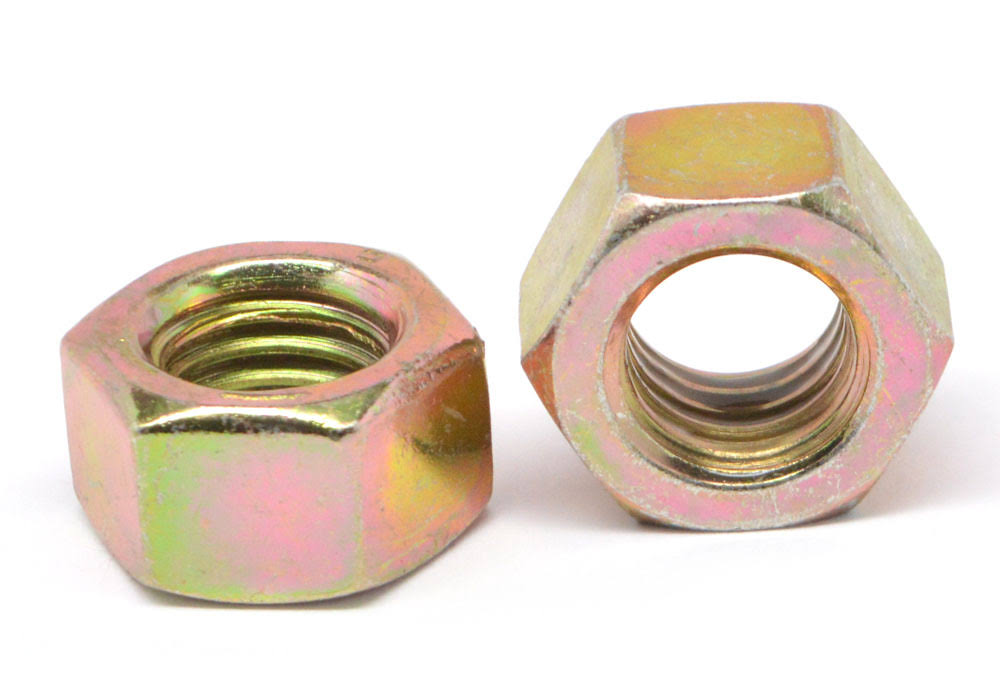 Fine Thread Grade 8 Finished Hex Nut Medium Carbon Steel Yellow Zinc Plated B80592