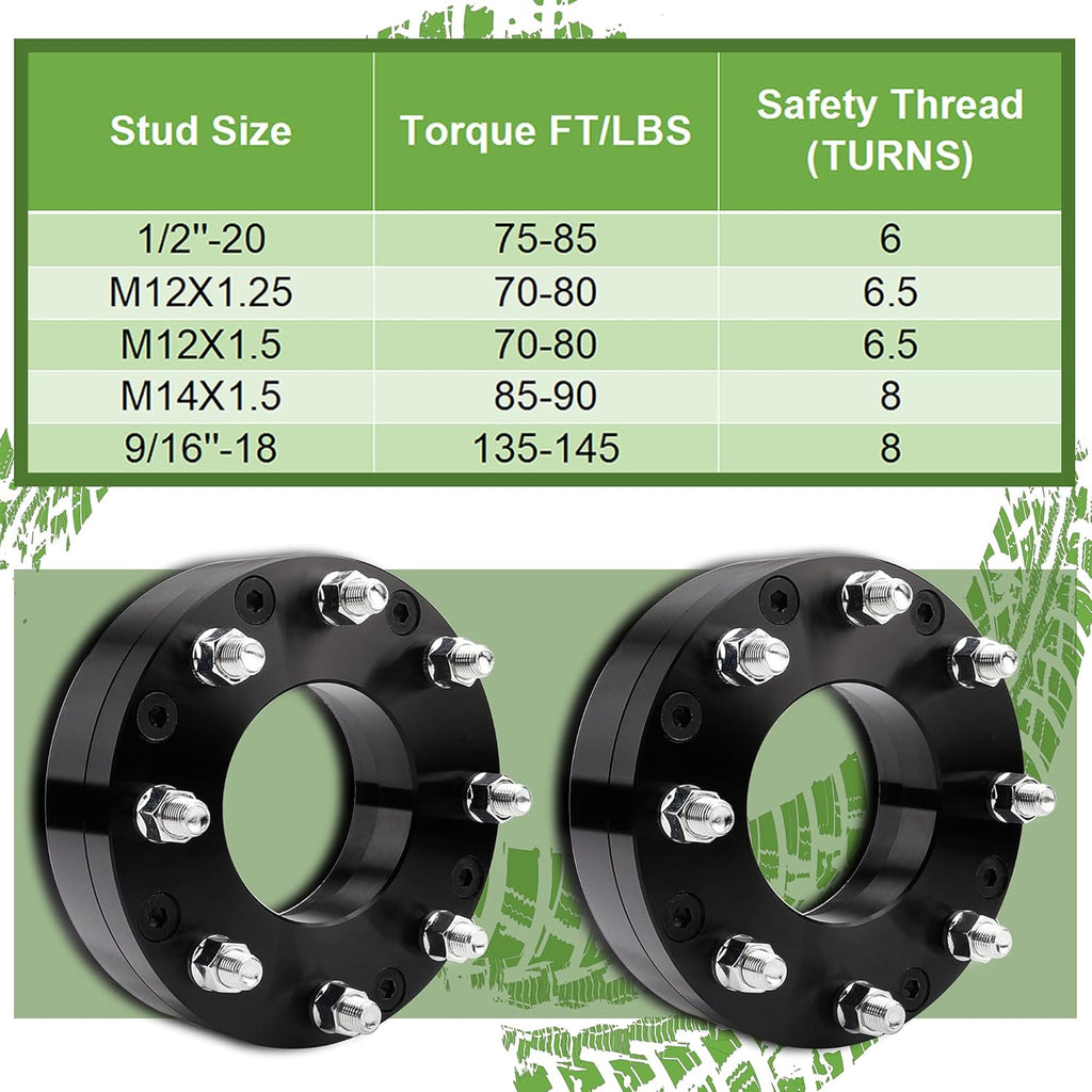 6x139.7mm to 8x165.1mm Wheel Adapters 2 inch 108mm Hub Bore 14x1.5 Thread Pitch F537