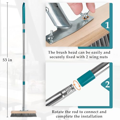 Stainless Steel Long Handle Deck Scrub Brush J7472