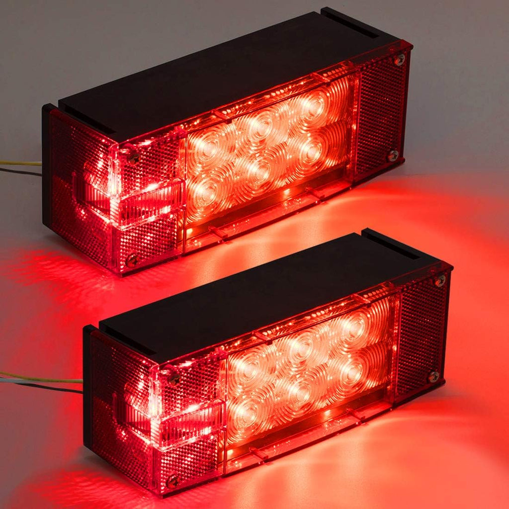 2PCS 12V LED Submersible Rectangular Trailer Lights U78762