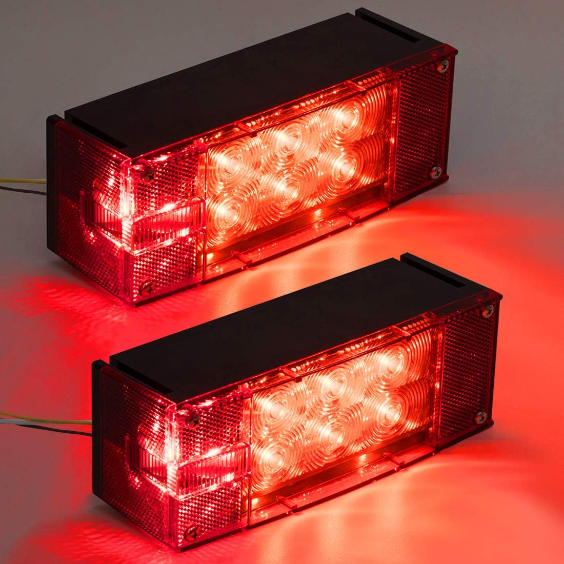 2PCS 12V LED Submersible Rectangular Trailer Lights U78762
