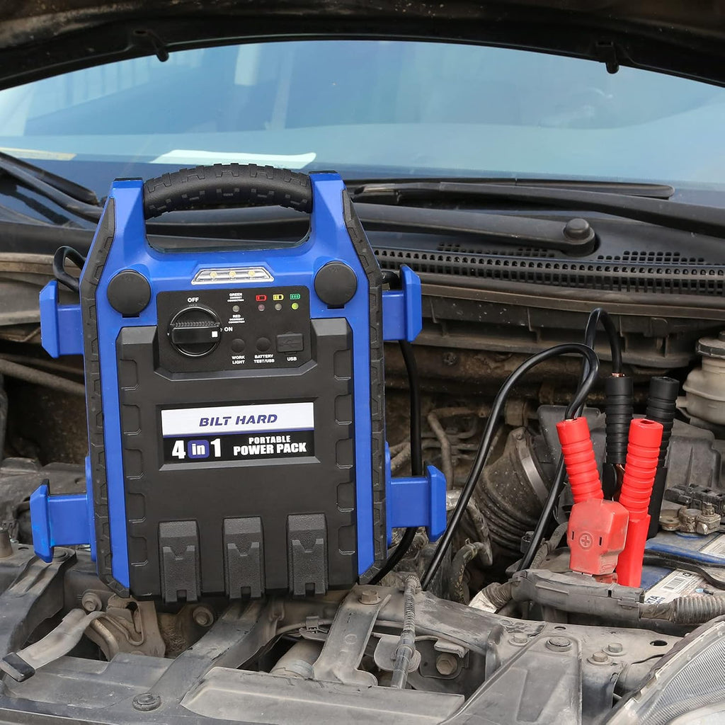 900 Peak/400 Instant Amps Portable Power Station Jump Starter with Air Compressor Y55416