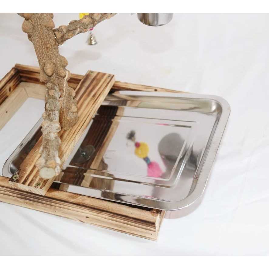 Wood Bird Perch Platform Stand A354