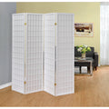Antique White Four Panel Folding Screen C40064