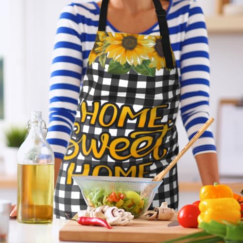 13 Pcs Bee Sunflower Kitchen Decor Set with Wooden Spoons, Kitchen Towels, Apron, Oven Mitts, Pot Holders L9778