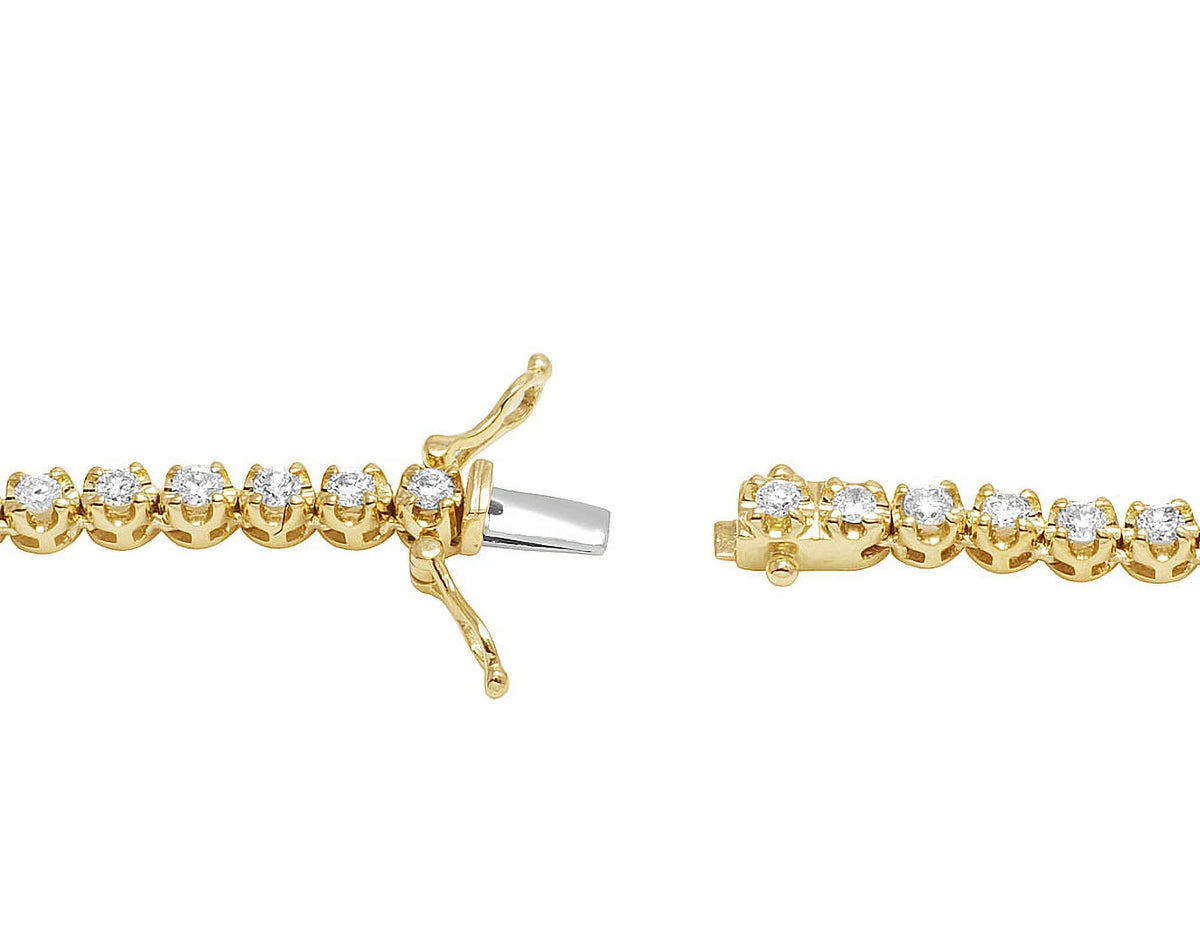 10K Yellow Gold Diamond Tennis Choker Necklace 4mm 21" 6.5CT P45456