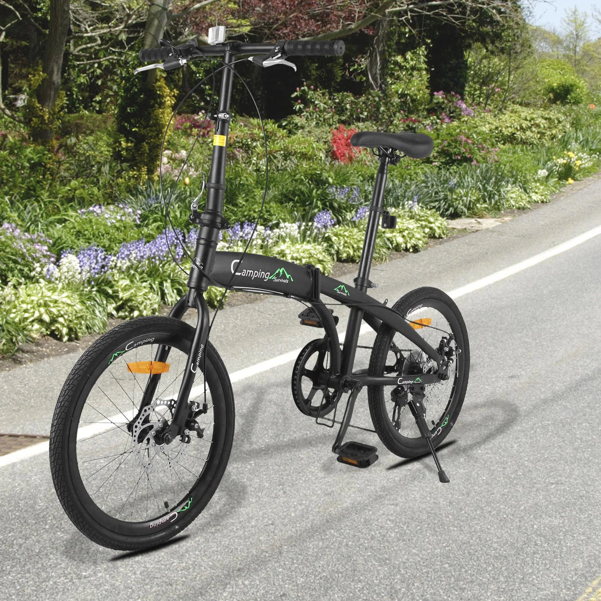 20 Folding Bike, 7 Speed Lightweight City Commuter Bicycle, Black B699