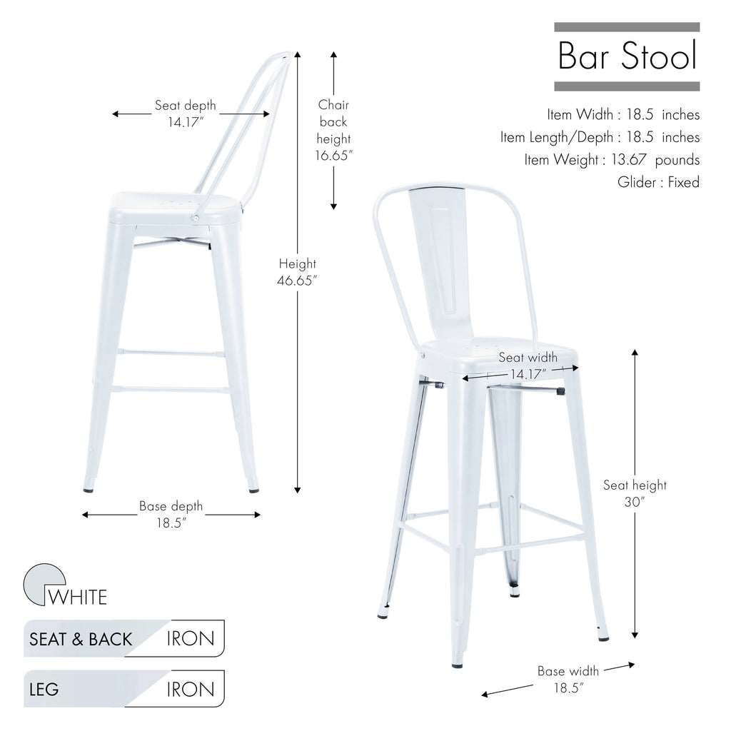 White Metal Bar Stools (Set of 4) F75940