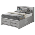Queen Storage Bed Silver Champagne V411