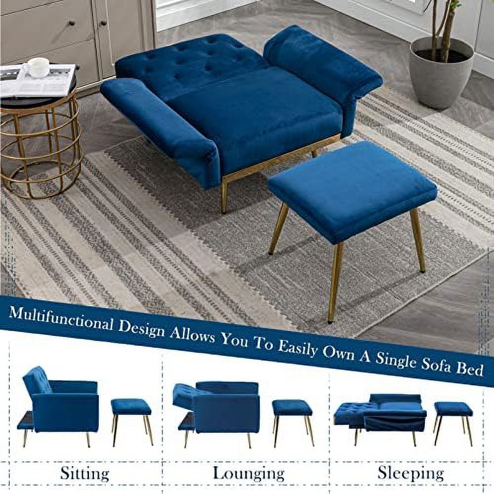 Velvet Accent Chair with Ottoman B200865