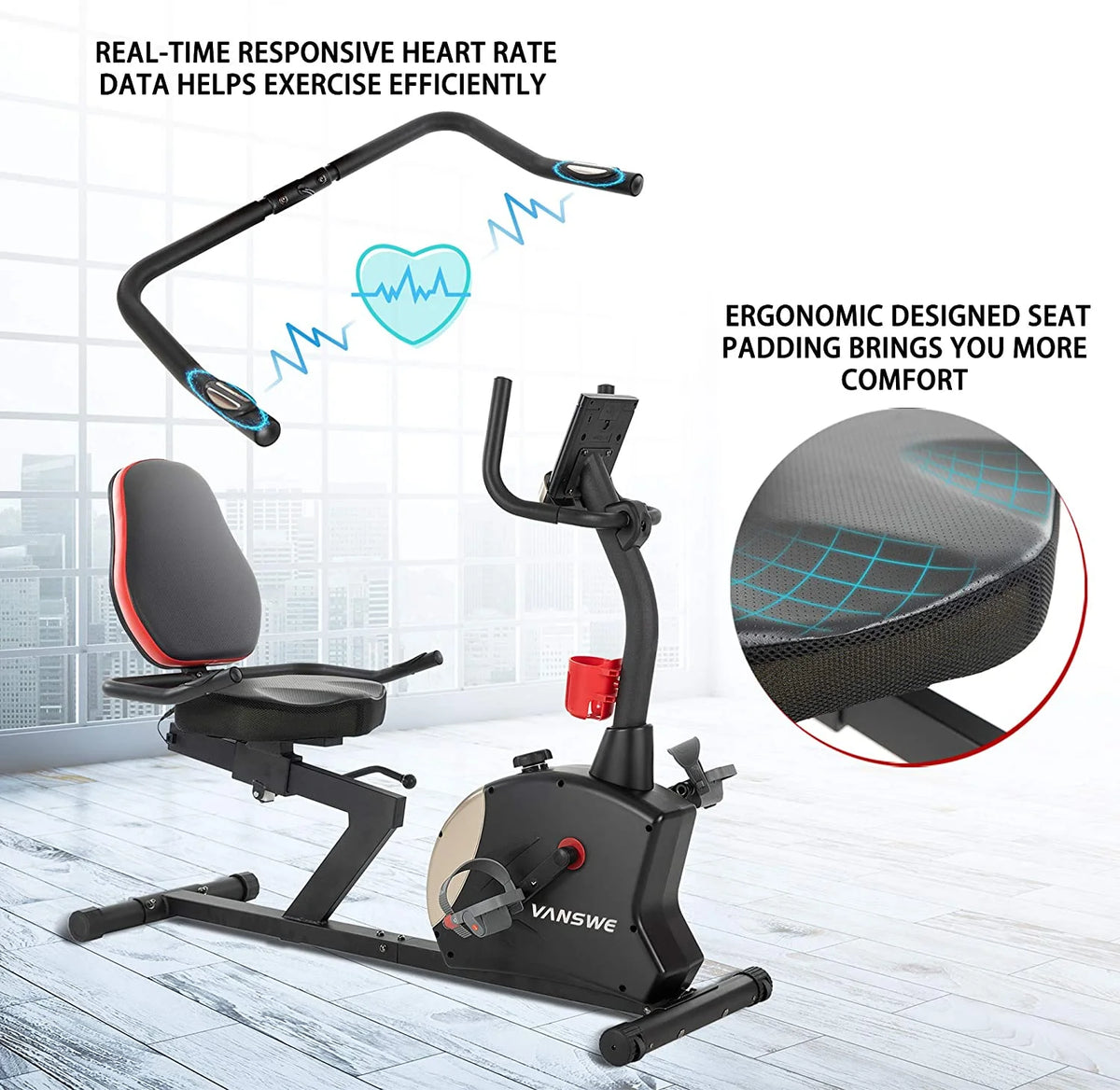 Recumbent Exercise Bike 400 lbs. Magnetic Resistance R19587