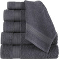 6 Piece Towel Set, 2 Bath Towels 2 Hand Towels 2 Washcloths, Grey M978