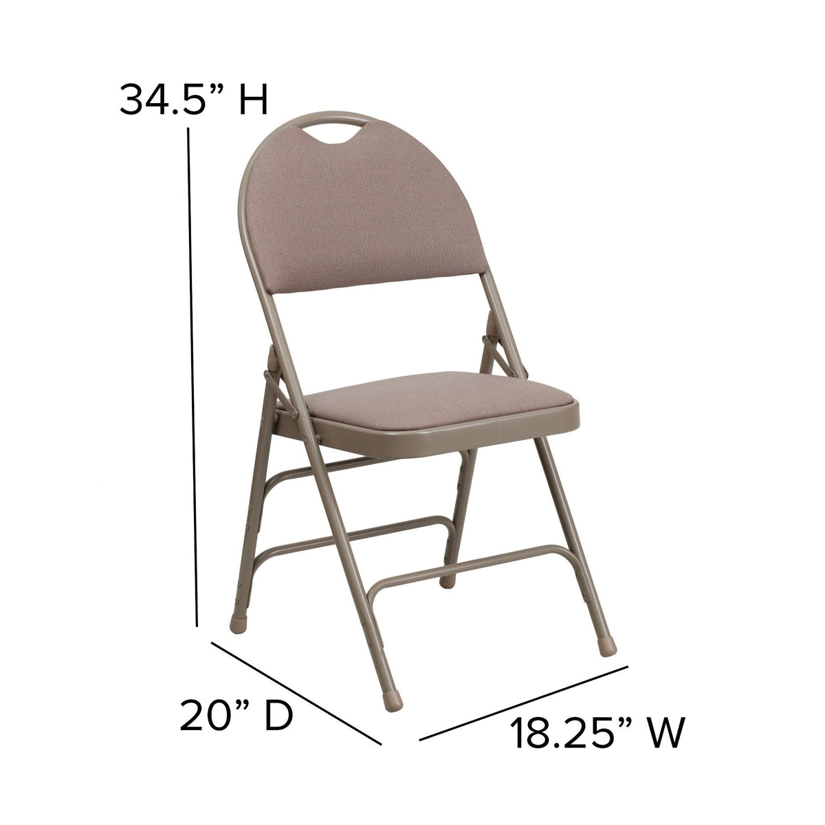 Beige Fabric Metal Folding Chair P425745