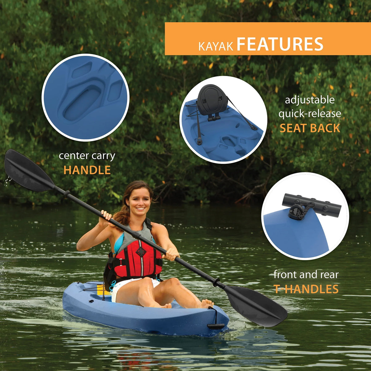 Red 8 ft Sit-on-Top Kayak I7401