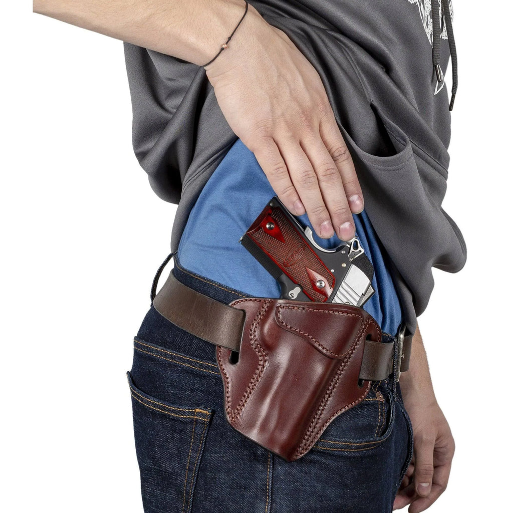 Brown Leather OWB Gun Holster U847