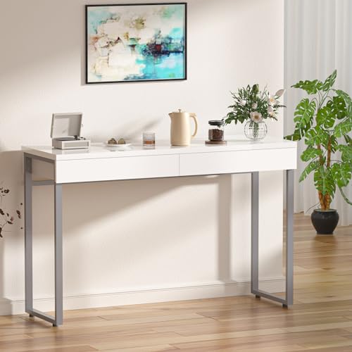 White Vanity Desk with 2 Drawers F584