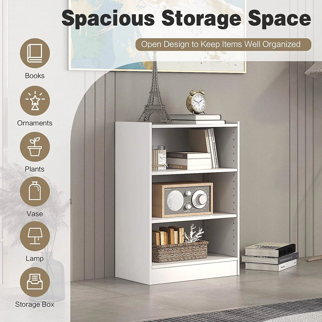 3-Tier Open Bookcase with Adjustable Shelves S82145
