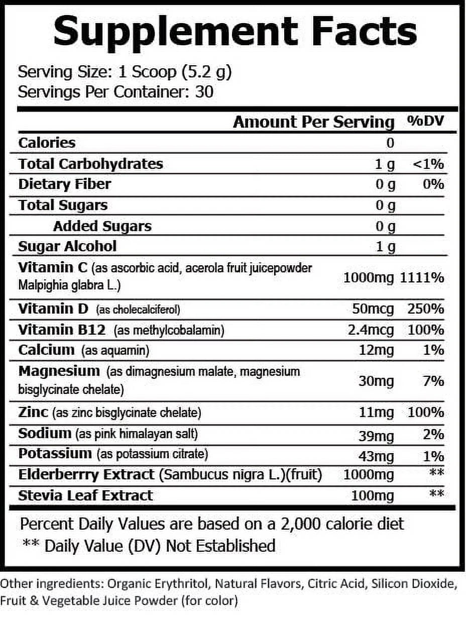 Elderberry Immune Support Dietary Supplement with Vitamin C, Zinc & Vitamin D V6045