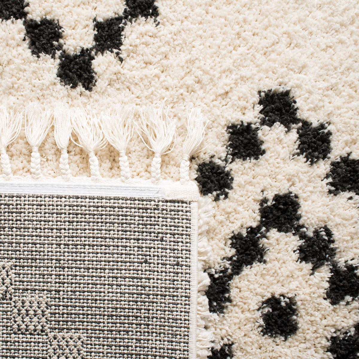 Geometric Moroccan Shag Runner Rug D651336
