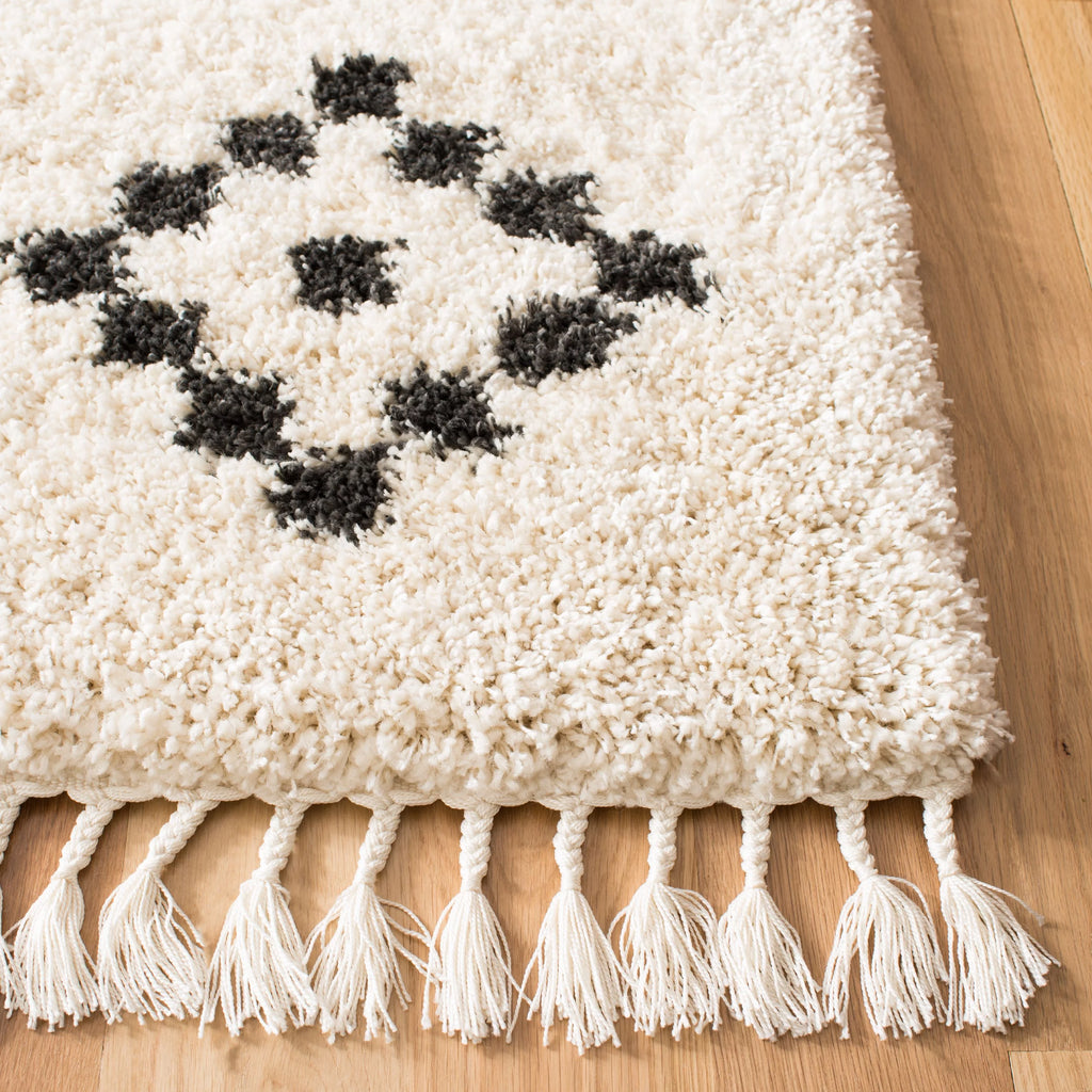 Geometric Moroccan Shag Runner Rug D651336