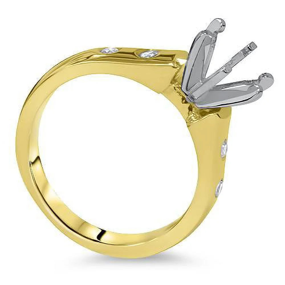 14K Cathedral Engagement Ring Setting K991639