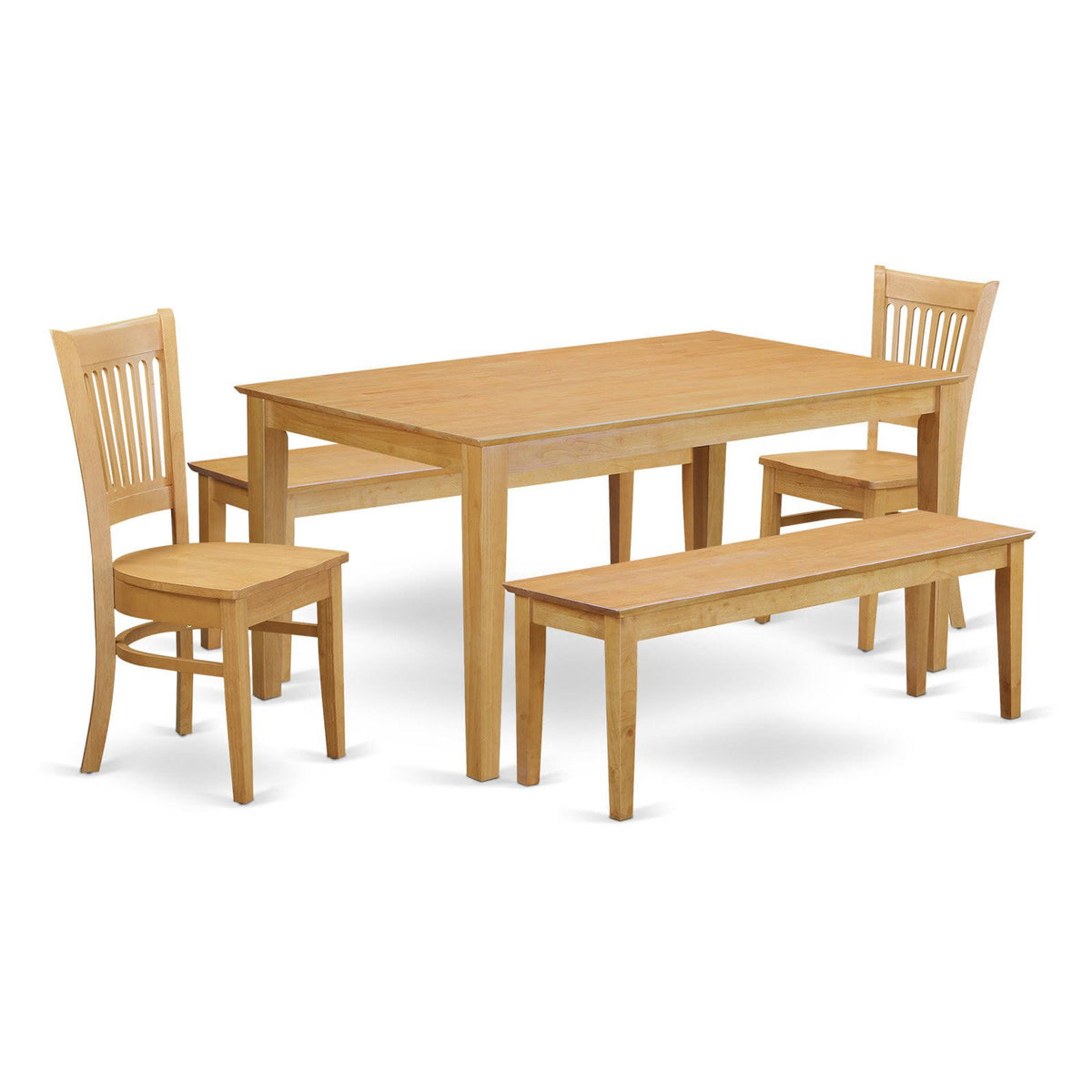 5 Pc Table Set with 2 Dinette Chairs and 2 Benches R403
