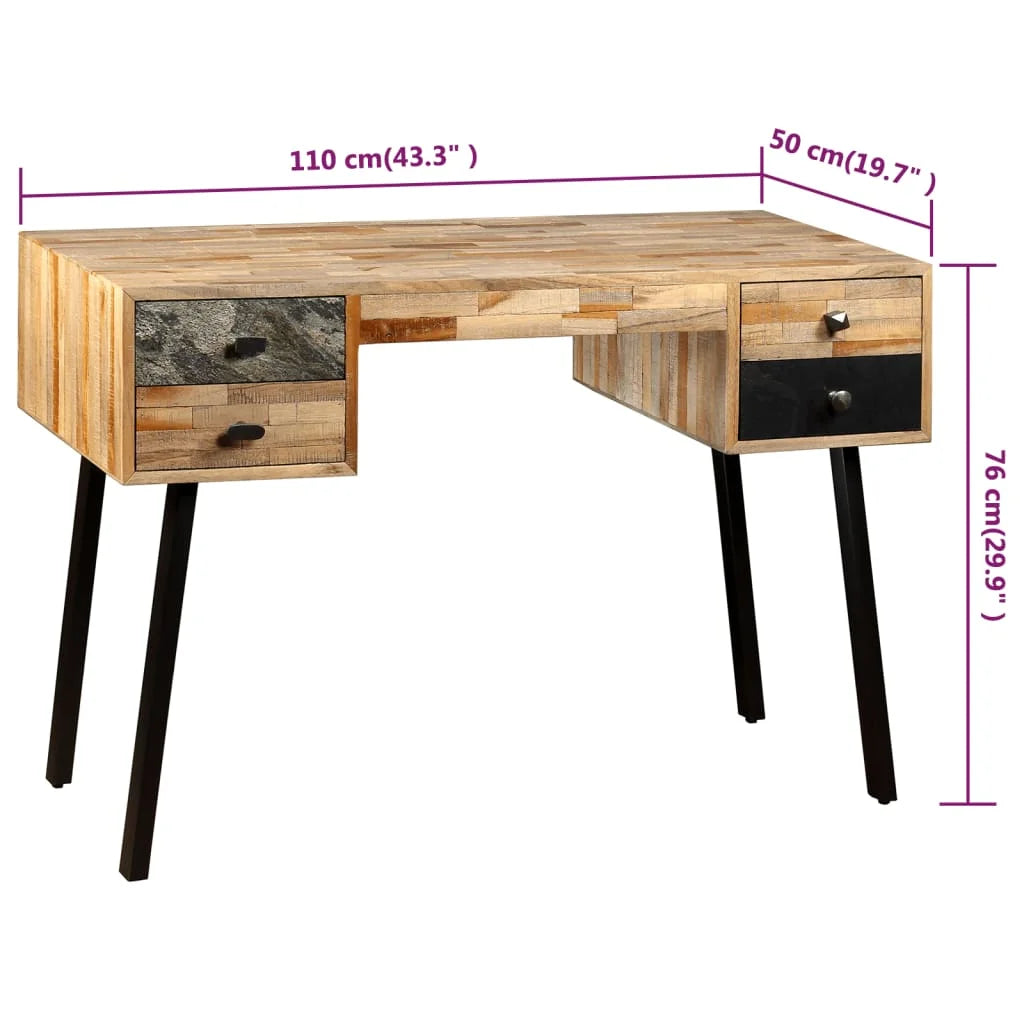 Solid Reclaimed Teak Writing Desk Z932370