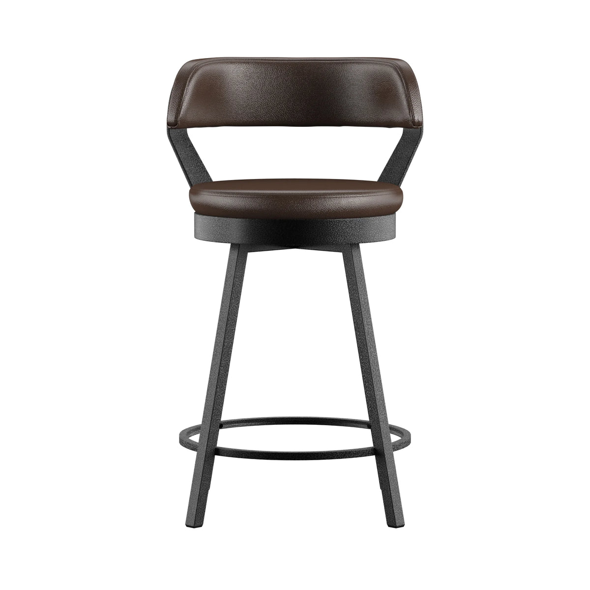 Brown Swivel Bar Stool, Set of 2 C14523