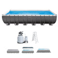 24' x 12' x 52 Rectangular Frame Swimming Pool with Pump A76973