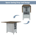 Wood 5-Piece Counter Height Dining Table Set with Rack and Drawers G588