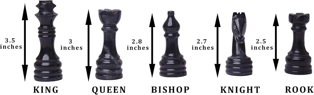 Handmade Full Marble Chess Set with Wooden Case L674