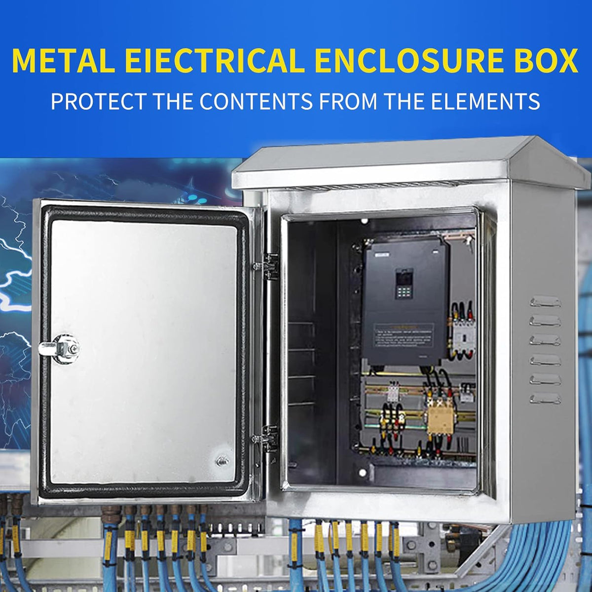 304 Stainless Steel Electrical Box 20'' x 16'' x 8'' IP65 Weatherproof Enclosure with Mounting Plate M405