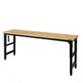 8 ft. Adjustable Height Solid Wood Top Workbench in Black O56823