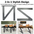 Set of 2 Metal Table Legs, 30" Height 28" Wide Heavy Duty Z-N Shaped D135116