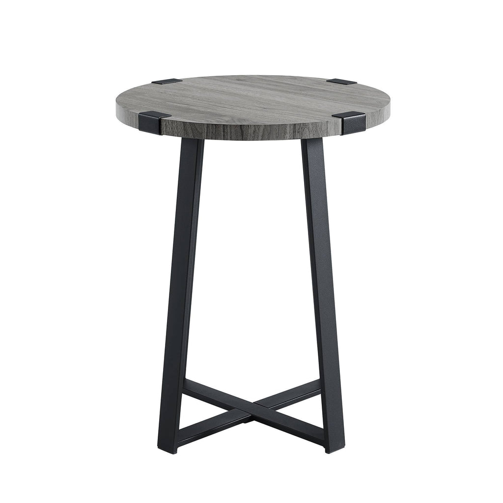 Slate Gray Round Side Table L907