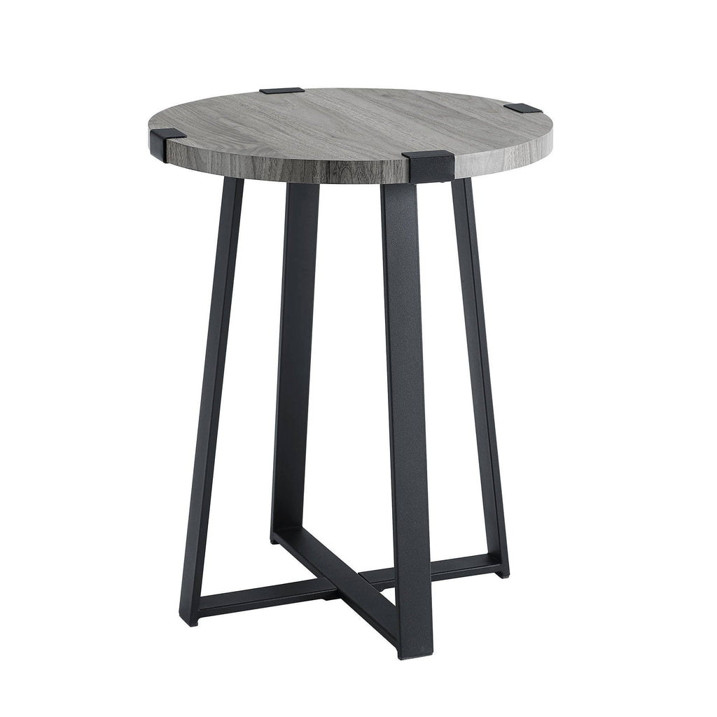 Slate Gray Round Side Table L907