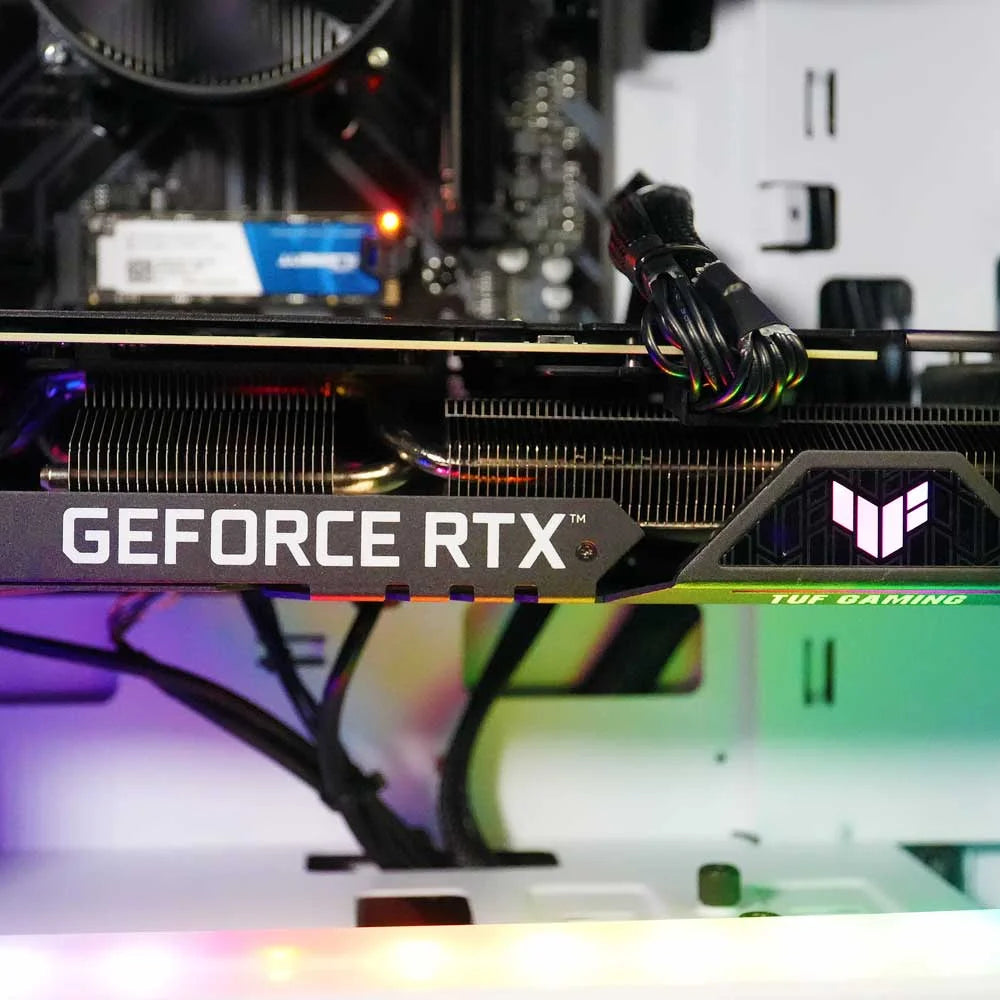White AMD Ryzen 5 2600 NVIDIA RTX 3060 12GB 32GB DDR4 3200 RAM 1TB NVMe SSD Windows 11 Pro Gaming PC N49805