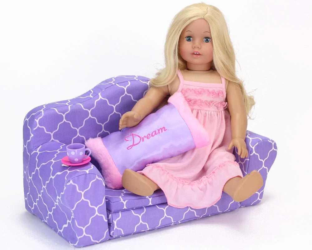 Plush Pull Out Couch/Double Bed for 18" Dolls T61292