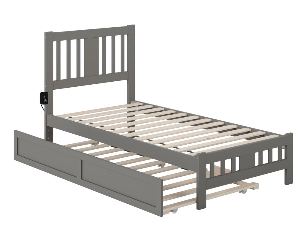 Twin Wood Platform Bed with Trundle F101