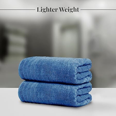Pack of 4 Extra Large 100% Cotton Bath Towels 30 x 60 Inches Blue J817