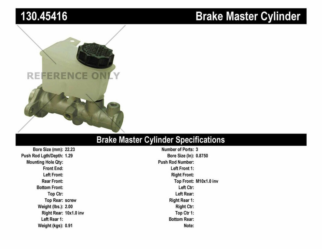 Brake Master Cylinder I395460