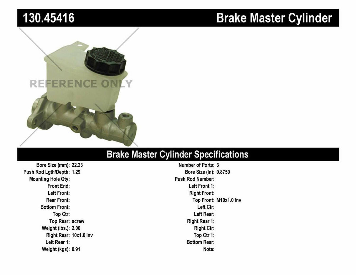 Brake Master Cylinder I395460